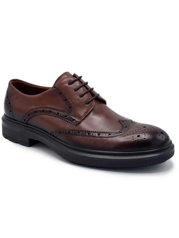Men's formal shoes with a leather sole and heelMens Faux Leather Wingtip Oxfords