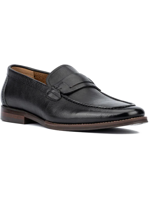 Men's leather formal Oxford shoes with a cap toeMens Leather Slip-On Loafers