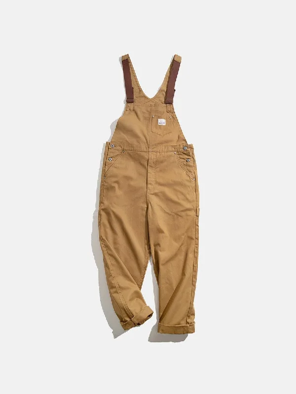 Men's formal shoes with a lace - up closureRetro Style Woodworking Overalls