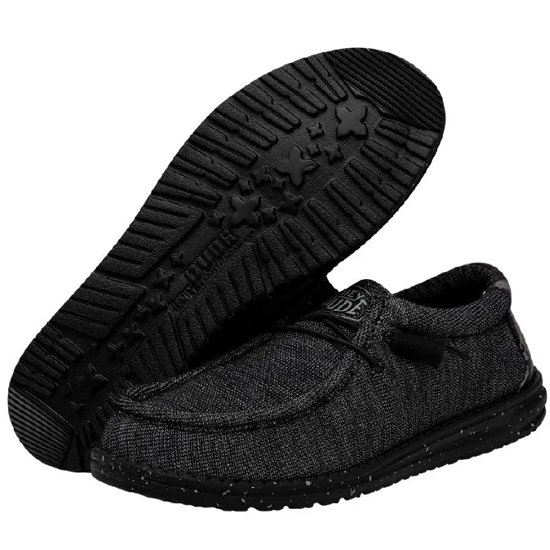 Men's casual shoes with a rubber toe cap for protectionWally Stretch Poly Midnight Bunker